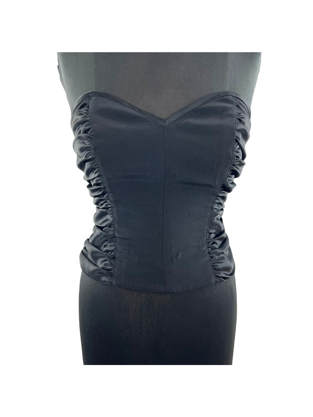 GV Black Top Lined Side Ruched Sweatheart Neck Back Zipper Classic Fit Size 40